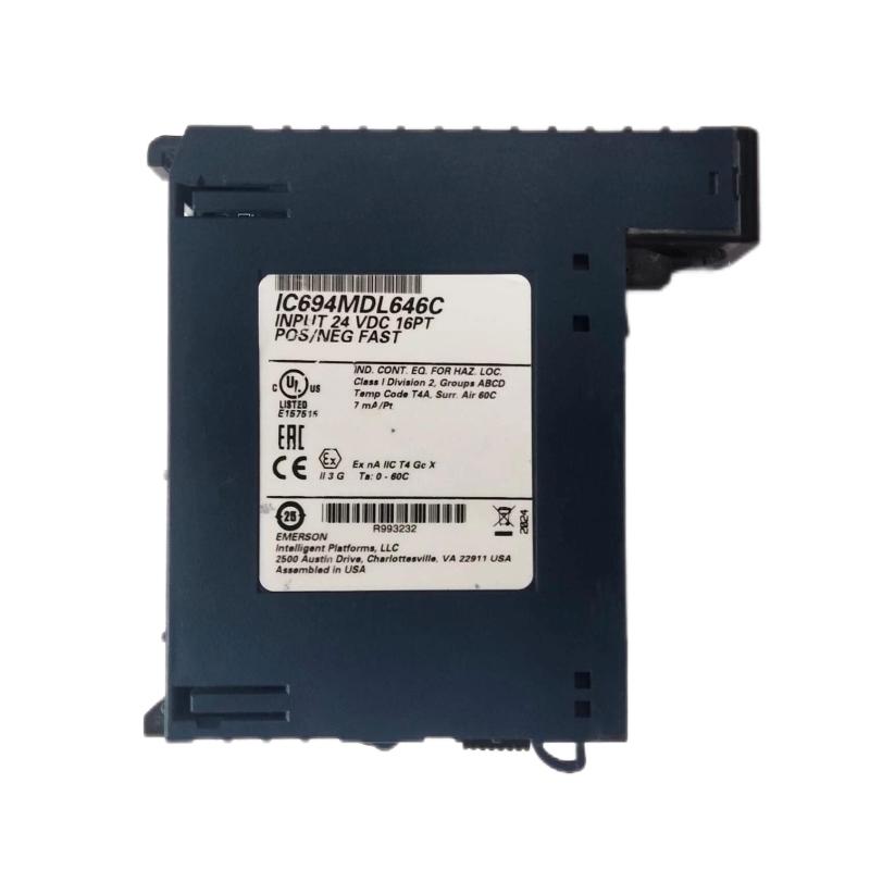 GE IC694MDL646C 24 VDC Fast 16-Point Positive/Negative Logic Discrete Input Module for PACSystems RX3i & Series 90-30 PLCs