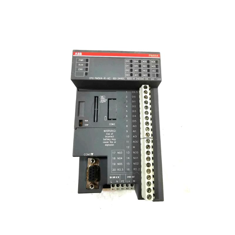 ABB PM564-R-AC AC500-eCo PLC CPU Module with Integrated Digital and Analog I/O for Industrial Automation